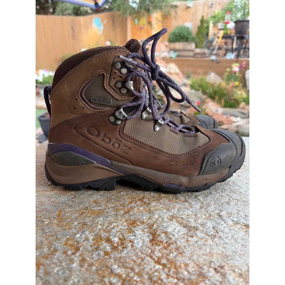 Oboz Wind River III B-DRY Waterproof Hiking Boots Brown Purple Womens 9.5